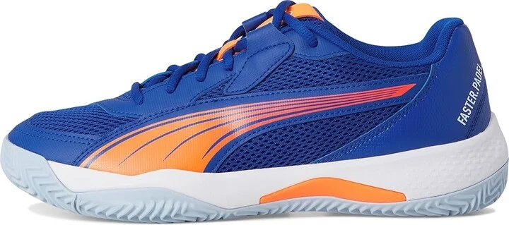 PUMA Nova Court Pickleball Shoes Men's Shoes Vivid Blue/Heat Fire/White/Glowing Red : 10.5 D - Medium, Leather/Synthetic - Image 6