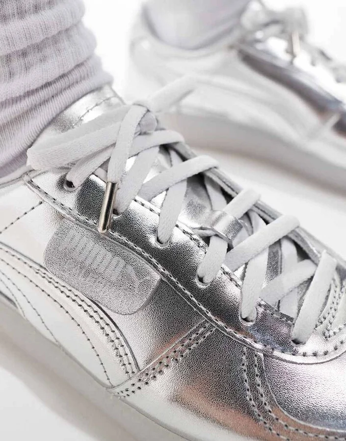 PUMA Palermo Chrome sneakers in silver - Image 2