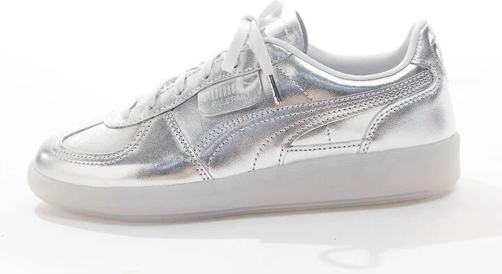 PUMA Palermo Chrome sneakers in silver - Image 3
