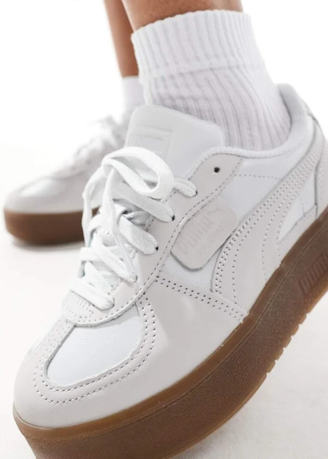 PUMA Palermo Elevata platform sneakers in gray - Image 3