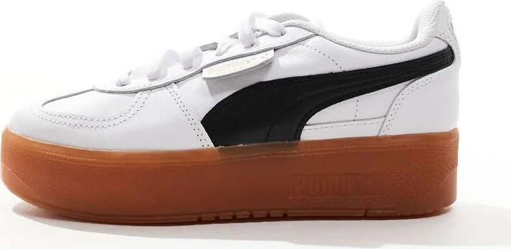 PUMA Palermo Elevata platform sneakers in white and black - Image 2
