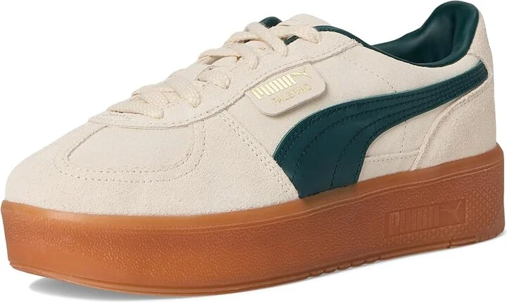 PUMA Palermo Elevata Shoes Women's Snow Shoes Alpine Snow/Green Terrain : 11 B - Medium, Leather/Suede - Image 5