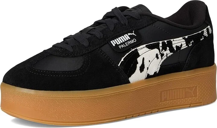 PUMA Palermo Elevata Shoes Women's Snow Shoes Black/Gum : 6.5 B - Medium, Leather/Suede - Image 5