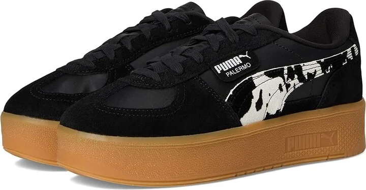 PUMA Palermo Elevata Shoes Women's Snow Shoes Black/Gum : 6.5 B - Medium, Leather/Suede