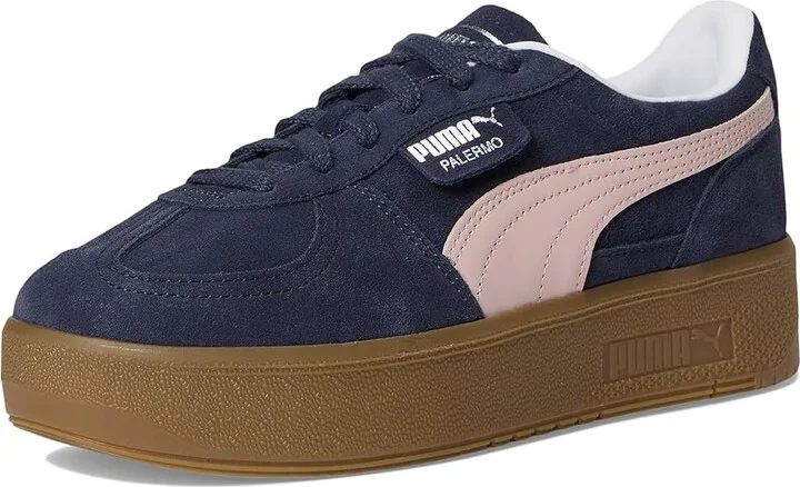 PUMA Palermo Elevata Shoes Women's Snow Shoes New Navy/Mauve Mist : 6 B - Medium, Leather/Suede - Image 5