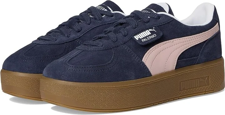 PUMA Palermo Elevata Shoes Women's Snow Shoes New Navy/Mauve Mist : 6 B - Medium, Leather/Suede