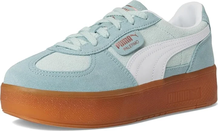 PUMA Palermo Elevata Shoes Women's Snow Shoes Peaceful Blue/Gum : 10.5 B - Medium, Leather/Suede - Image 5