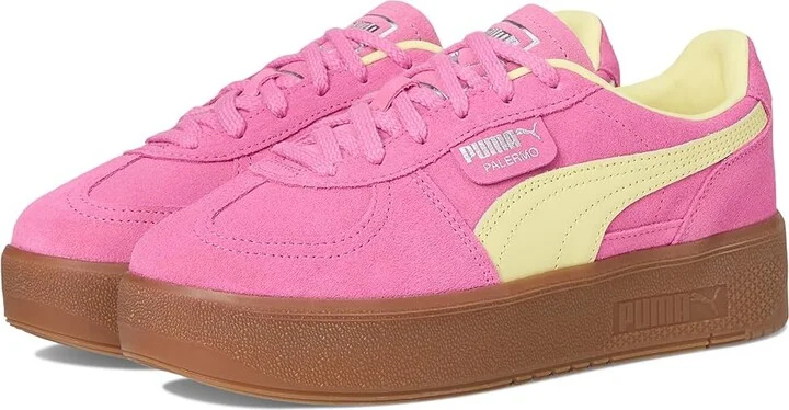 PUMA Palermo Elevata Shoes Women's Snow Shoes Posie Pink/Gold Moon : 10.5 B - Medium, Leather/Suede