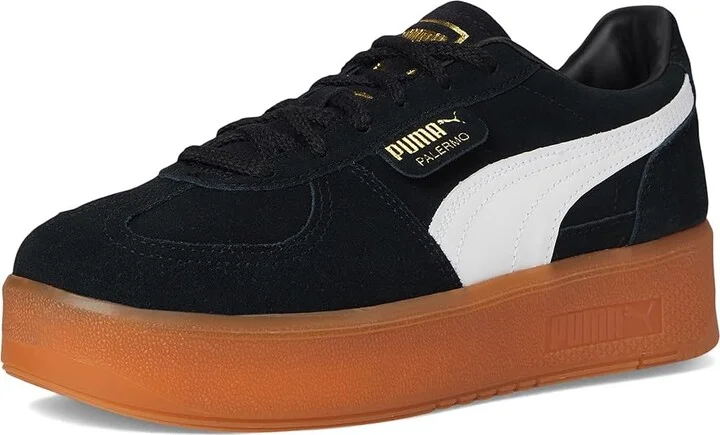 PUMA Palermo Elevata Shoes Women's Snow Shoes Puma Black/Gum : 9.5 B - Medium, Leather/Suede - Image 5
