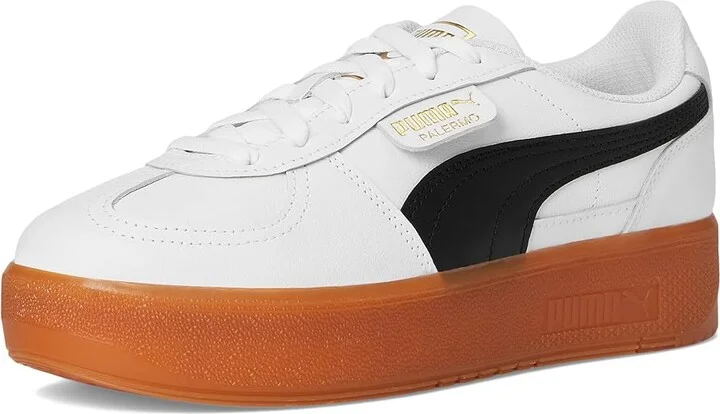 PUMA Palermo Elevata Shoes Women's Snow Shoes Puma White/Gum : 9.5 B - Medium, Leather/Suede - Image 5