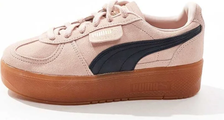 PUMA Palermo Eleveta sneakers in baby pink & navy - Image 2