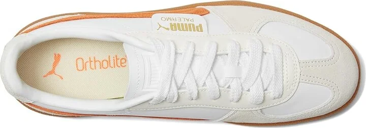 PUMA Palermo Shoes Men's Shoes Puma White/Warm White/Orange Glo : 10.5 D - Medium, Suede - Image 2