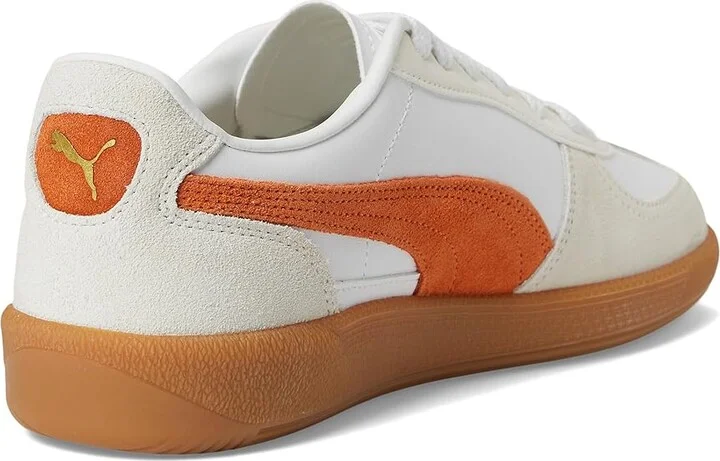 PUMA Palermo Shoes Men's Shoes Puma White/Warm White/Orange Glo : 10.5 D - Medium, Suede - Image 4