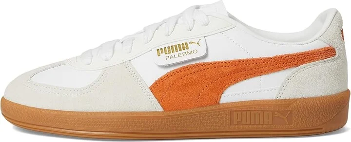 PUMA Palermo Shoes Men's Shoes Puma White/Warm White/Orange Glo : 10.5 D - Medium, Suede - Image 6