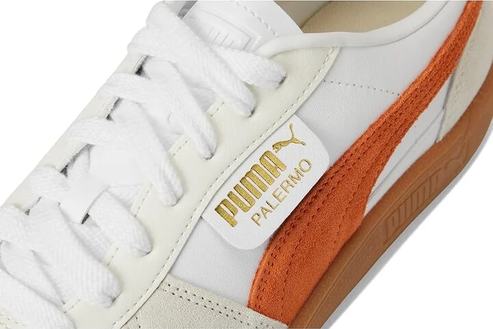 PUMA Palermo Shoes Men's Shoes Puma White/Warm White/Orange Glo : 10.5 D - Medium, Suede - Image 7