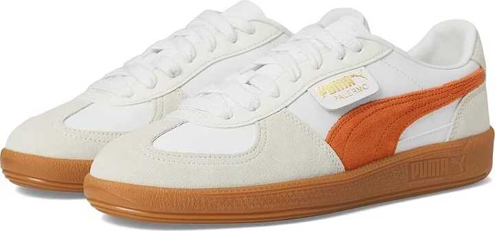 PUMA Palermo Shoes Men's Shoes Puma White/Warm White/Orange Glo : 10.5 D - Medium, Suede