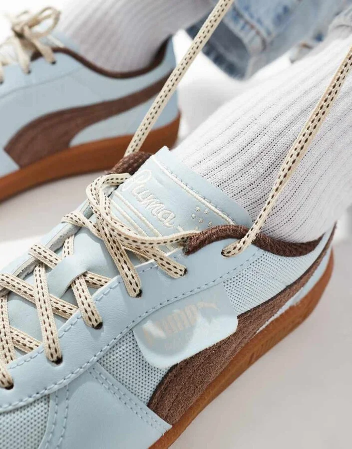 PUMA Palermo sneakers in blue and brown - Image 3