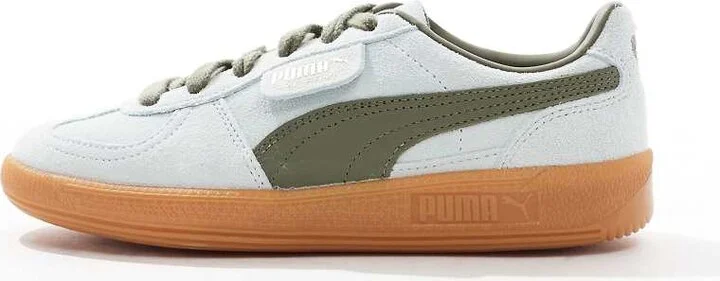 PUMA Palermo sneakers in green and light blue - Image 2