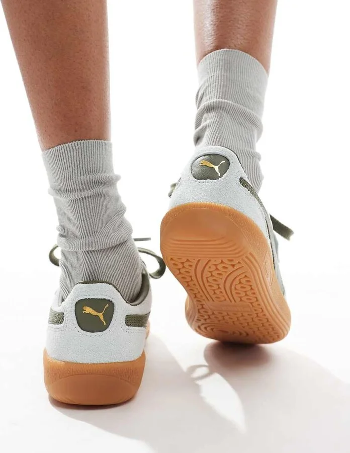 PUMA Palermo sneakers in green and light blue - Image 3