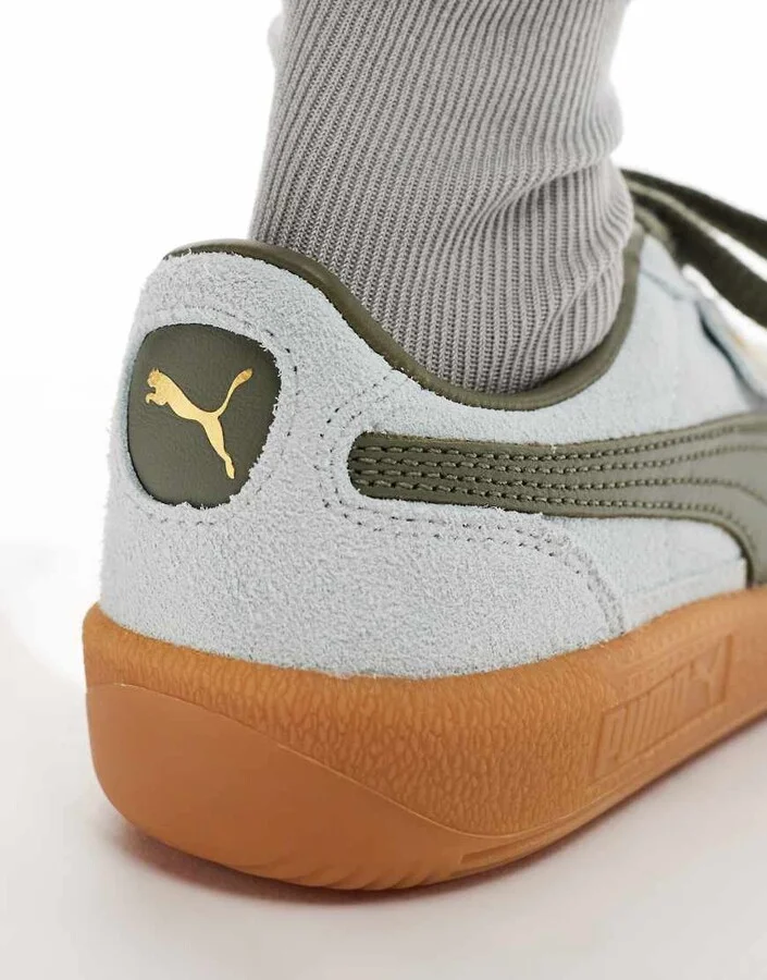 PUMA Palermo sneakers in green and light blue - Image 4