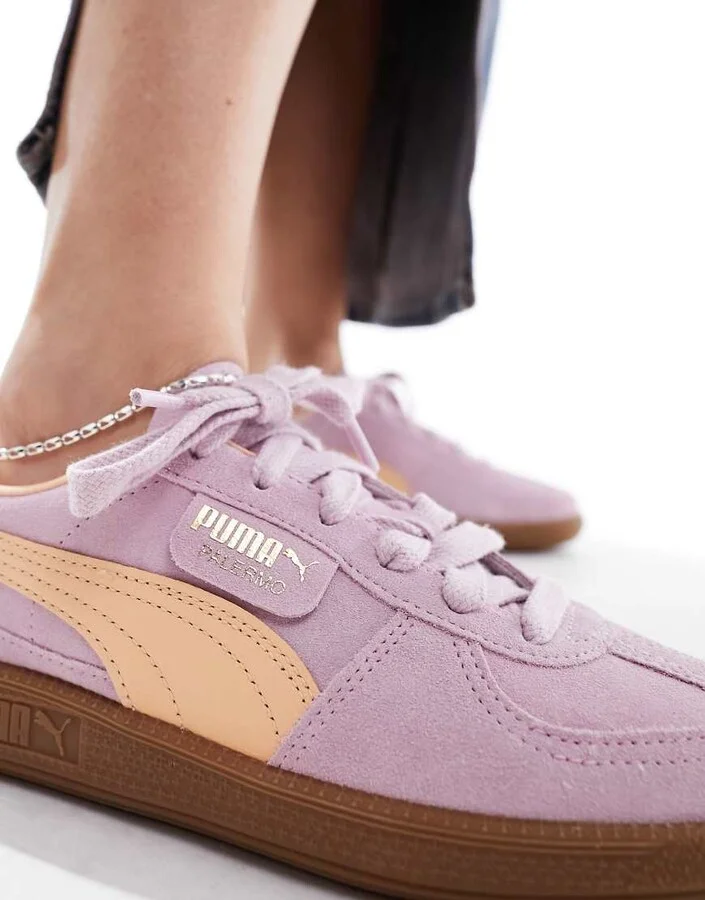 PUMA Palermo sneakers in pink & orange - Image 4