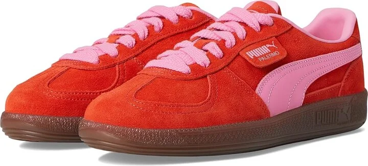 PUMA Palermo Sneakers Women's Boots Fierce Red/Poison Pink : 6 B - Medium, Leather/Textile