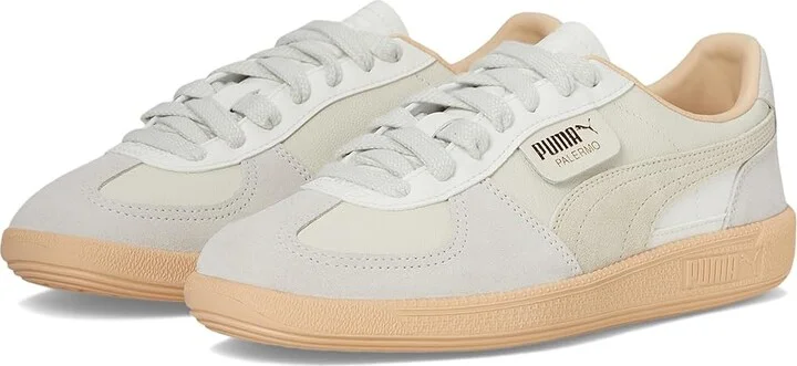 PUMA Palermo Sneakers Women's Boots Warm White/Alpine Snow/Cashew : 10.5 B - Medium, Leather/Textile
