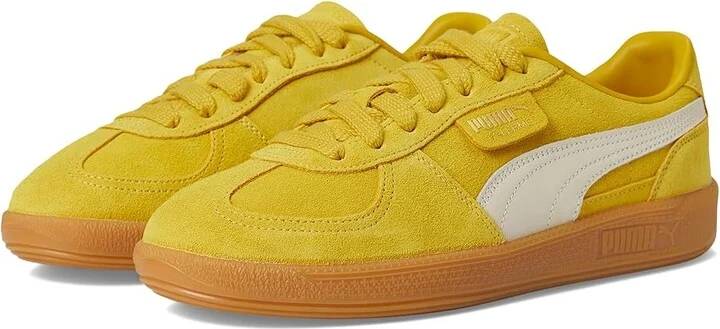 PUMA Palermo Sneakers Women's Boots Yellow Sizzle/Alpine Snow : 10 B - Medium, Leather/Textile