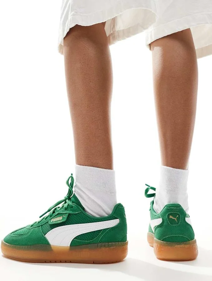 PUMA Palermo Vintage Moda sneakers in green - Image 3