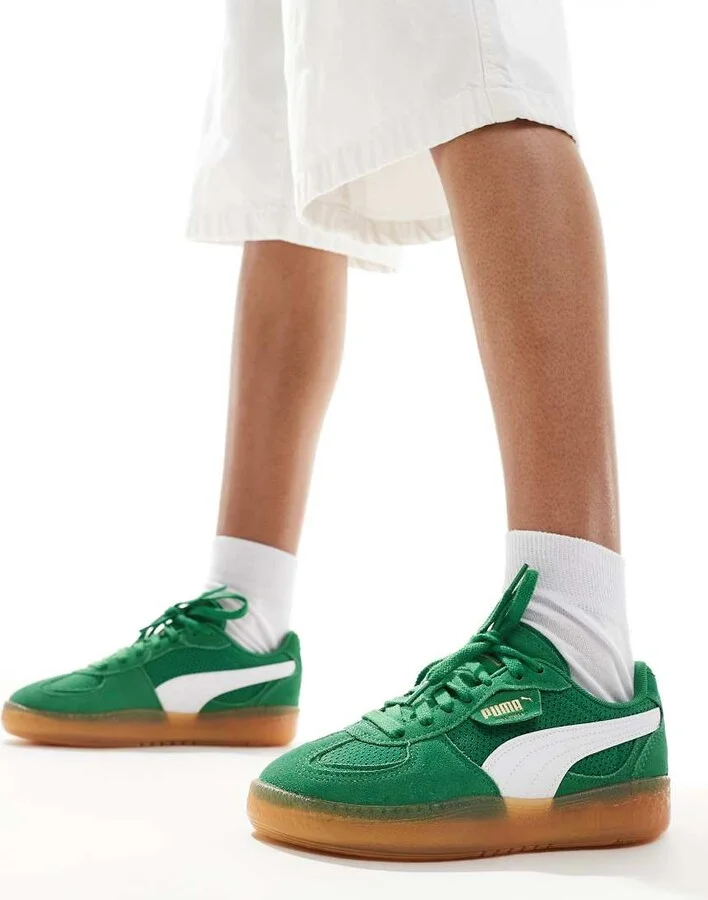 PUMA Palermo Vintage Moda sneakers in green - Image 4