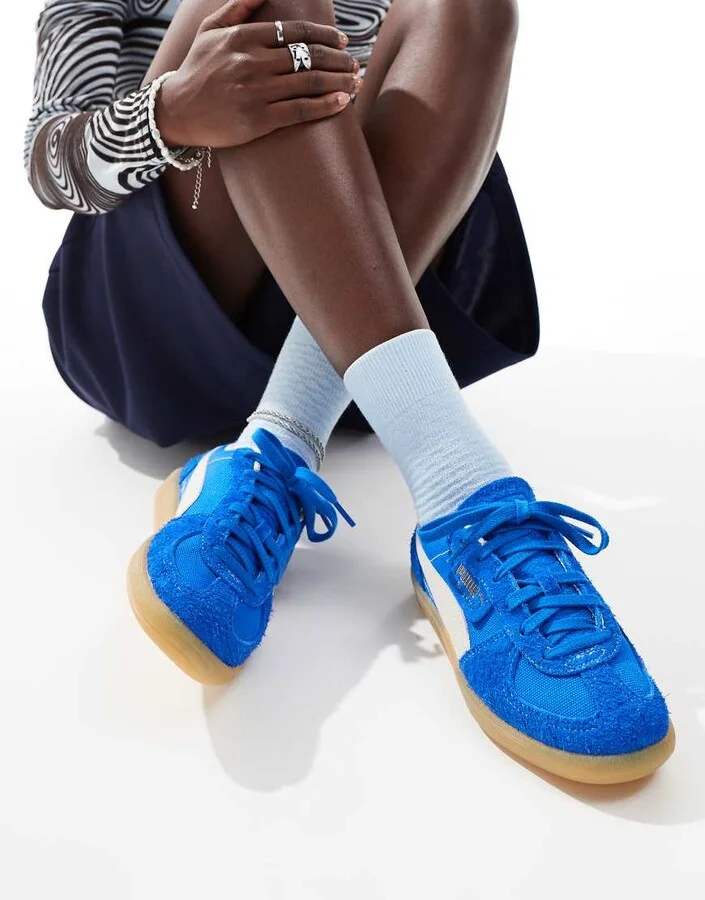 PUMA Palermo Vintage sneakers in blue - Image 4