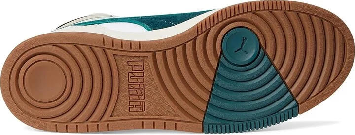 PUMA Rbd Break Mid Shoes Men's Shoes Vapor Gray/Green Terrain/White : 14 D - Medium, Suede/Textile - Image 3