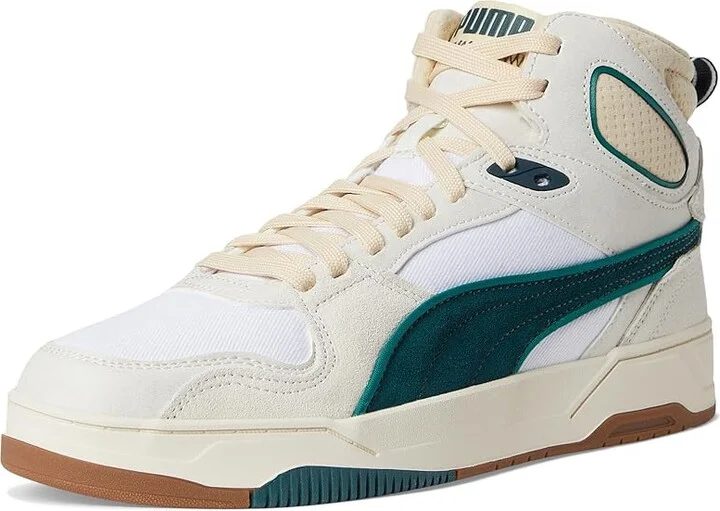 PUMA Rbd Break Mid Shoes Men's Shoes Vapor Gray/Green Terrain/White : 14 D - Medium, Suede/Textile - Image 5
