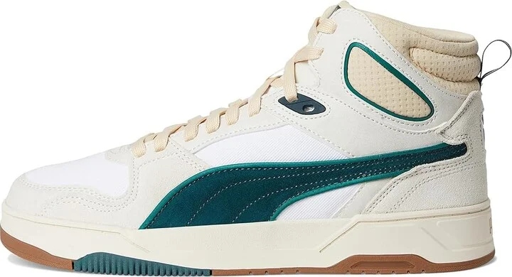 PUMA Rbd Break Mid Shoes Men's Shoes Vapor Gray/Green Terrain/White : 14 D - Medium, Suede/Textile - Image 6
