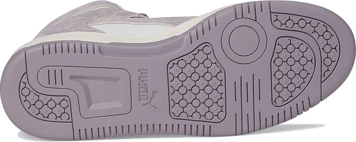 PUMA Rebound Layup Mid Shoes Women's Boots Feather Gray/Plum Jam/Warm White : 11 B - Medium, Leather - Image 3