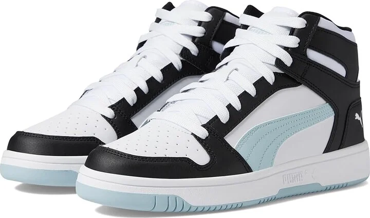 PUMA Rebound Layup Mid Shoes Women's Boots Puma White/Frosted Dew/Puma Black : 7 B - Medium, Leather