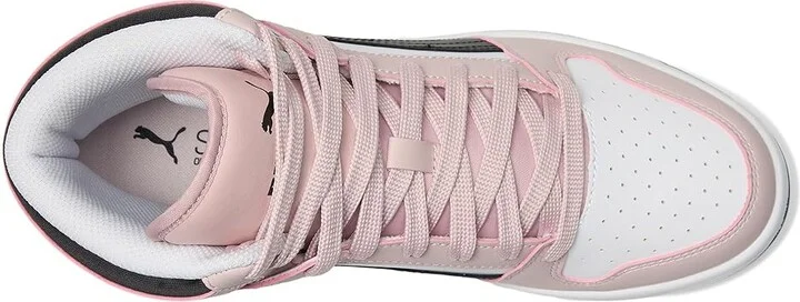 PUMA Rebound Layup Mid Shoes Women's Boots Puma White/Puma Black/Mauve Mist : 5.5 B - Medium, Leather/Synthetic - Image 2