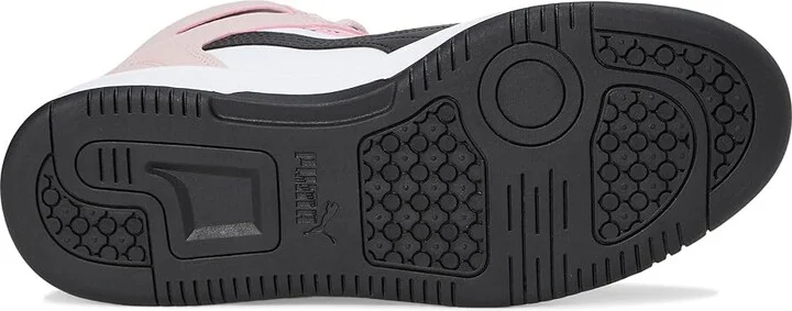 PUMA Rebound Layup Mid Shoes Women's Boots Puma White/Puma Black/Mauve Mist : 5.5 B - Medium, Leather/Synthetic - Image 3