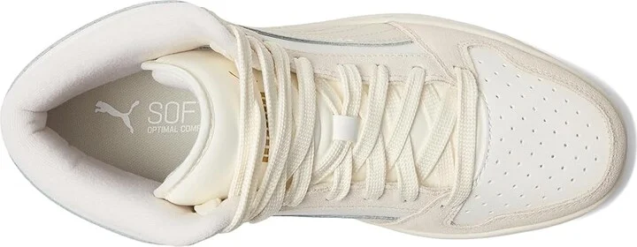 PUMA Rebound Layup Mid Shoes Women's Boots Warm White/Alpine Snow/Sugared Almond : 10.5 B - Medium, Leather - Image 2