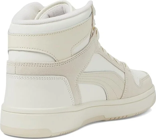 PUMA Rebound Layup Mid Shoes Women's Boots Warm White/Alpine Snow/Sugared Almond : 10.5 B - Medium, Leather - Image 4