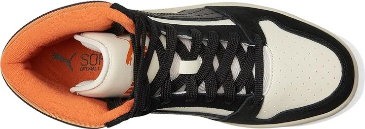 PUMA Rebound Layup Sneakers Men's Snow Shoes Alpine Snow/PUMA Black/Maple Syrup : 9 D - Medium, Rubber/Suede - Image 2
