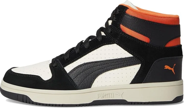 PUMA Rebound Layup Sneakers Men's Snow Shoes Alpine Snow/PUMA Black/Maple Syrup : 9 D - Medium, Rubber/Suede - Image 6