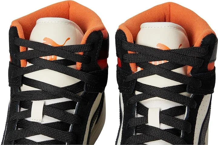 PUMA Rebound Layup Sneakers Men's Snow Shoes Alpine Snow/PUMA Black/Maple Syrup : 9 D - Medium, Rubber/Suede - Image 7