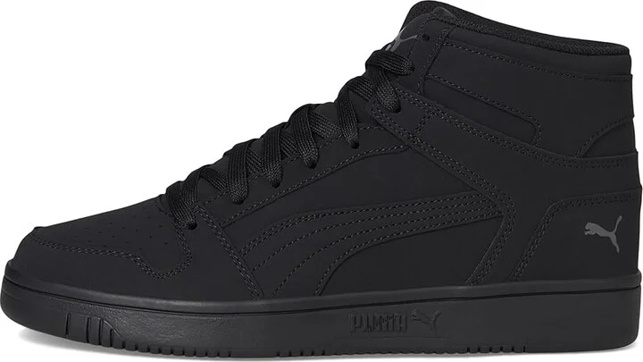 PUMA Rebound Layup Sneakers Men's Snow Shoes Puma Black/Puma Black/Castlerock : 7 D - Medium, Synthetic - Image 6