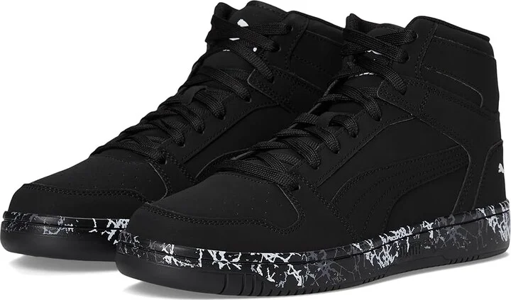 PUMA Rebound Layup Sneakers Men's Snow Shoes Puma Black/Puma Black/Puma White : 10 D - Medium, Leather