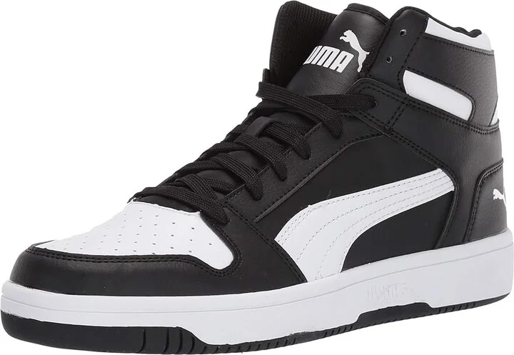 PUMA Rebound Layup Sneakers Men's Snow Shoes Puma Black/Puma White : 13 D - Medium, Leather - Image 2