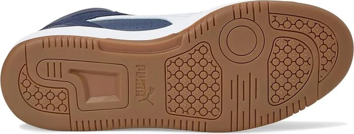 PUMA Rebound Layup Sneakers Men's Snow Shoes Puma Navy/Puma White : 10.5 D - Medium, Leather - Image 3