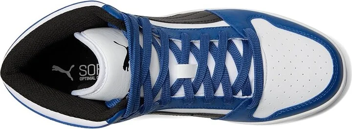 PUMA Rebound Layup Sneakers Men's Snow Shoes Puma White/Puma Black/Clyde Royal : 8 D - Medium, Leather - Image 2