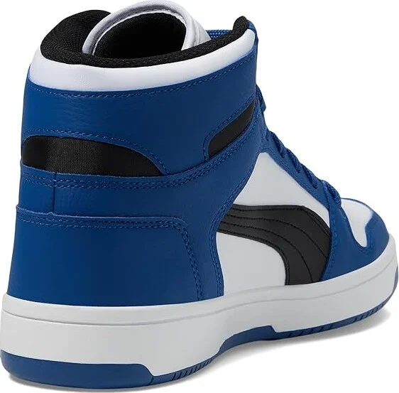 PUMA Rebound Layup Sneakers Men's Snow Shoes Puma White/Puma Black/Clyde Royal : 8 D - Medium, Leather - Image 4