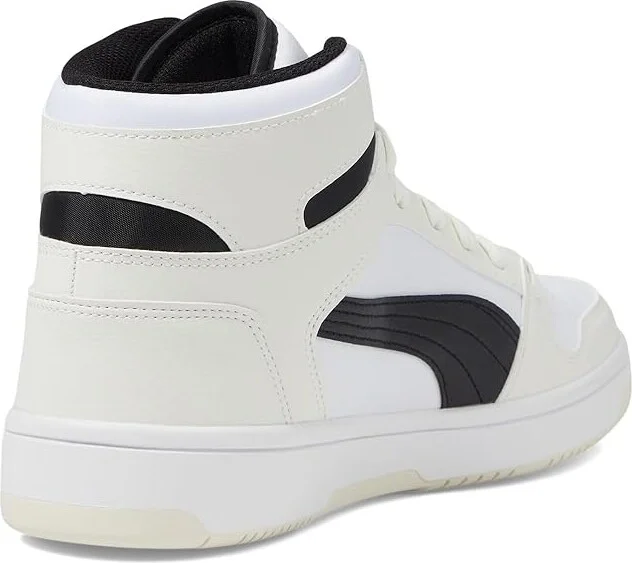 PUMA Rebound Layup Sneakers Men's Snow Shoes Vaporous Gray/PUMA Black/PUMA White : 11 D - Medium, Leather - Image 4